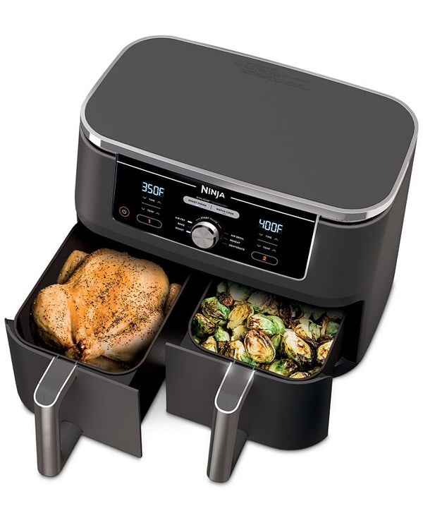 Foodi® DZ401 6-in-1 10-qt. XL 2-Basket Air Fryer with DualZone™ Technology- Air Fry, Broil, Roast, Dehydrate, Reheat and Bake, Family Sized