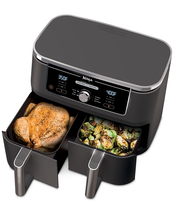 Foodi® DZ401 6-in-1 10-qt. XL 2-Basket Air Fryer with DualZone™ Technology- Air Fry, Broil, Roast, Dehydrate, Reheat and Bake, Family Sized