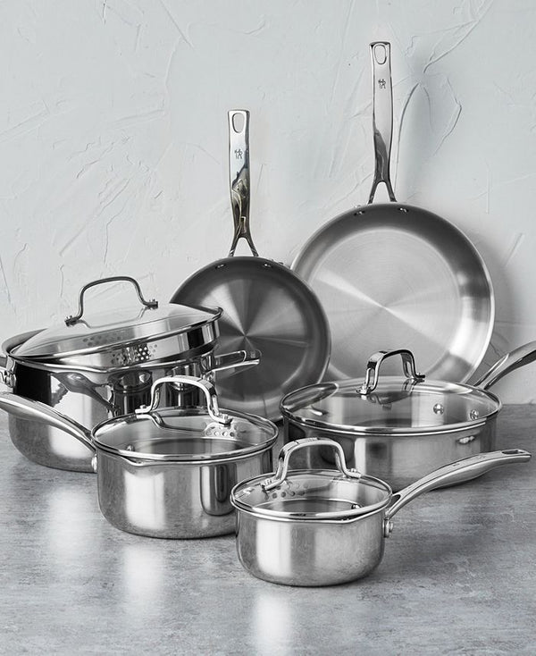 HENCKELS CLAD H3 10 Pc Stainless Steel Cookware Set