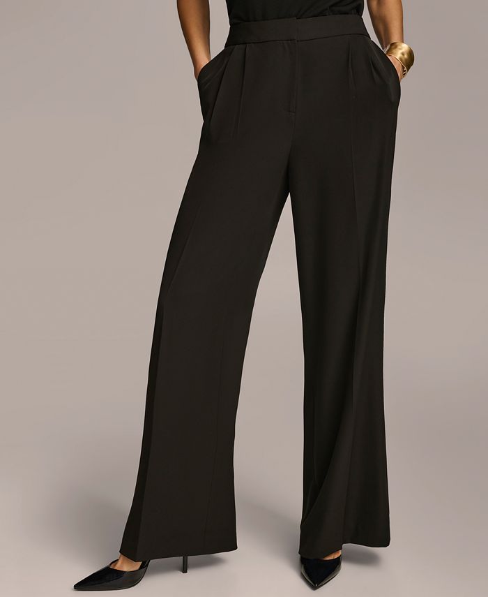 Women's Pleat Front Wide Leg Pants, Regular & Petite Sizes