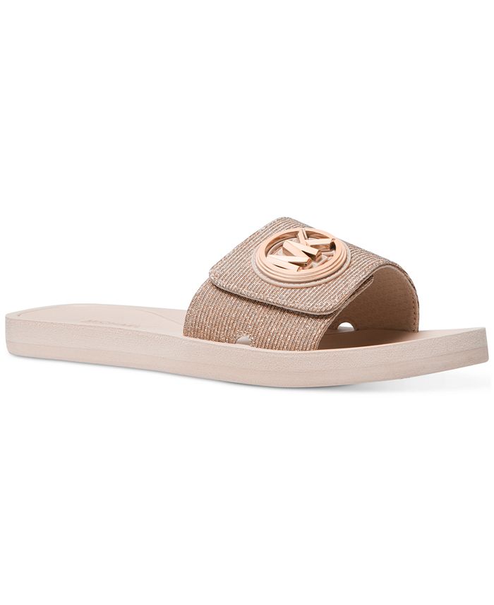 Women’s MK Charm Pool Slide Slip-On Flat Sandals