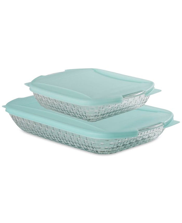 Basketweave Embossed 4-Piece Bakeware Bundle