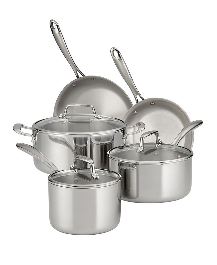 TriPly Clad Stainless Steel Glass Lid 8 Pc Cookware Set