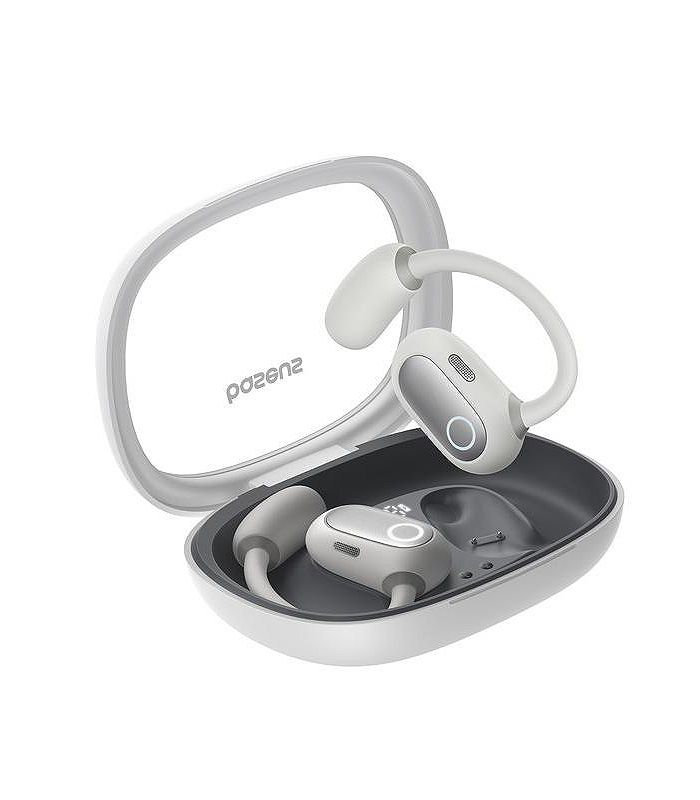 True Wireless Earbuds Bluetooth 5.3 Open Ear Headphones Sport Earphones,Eli Fit White