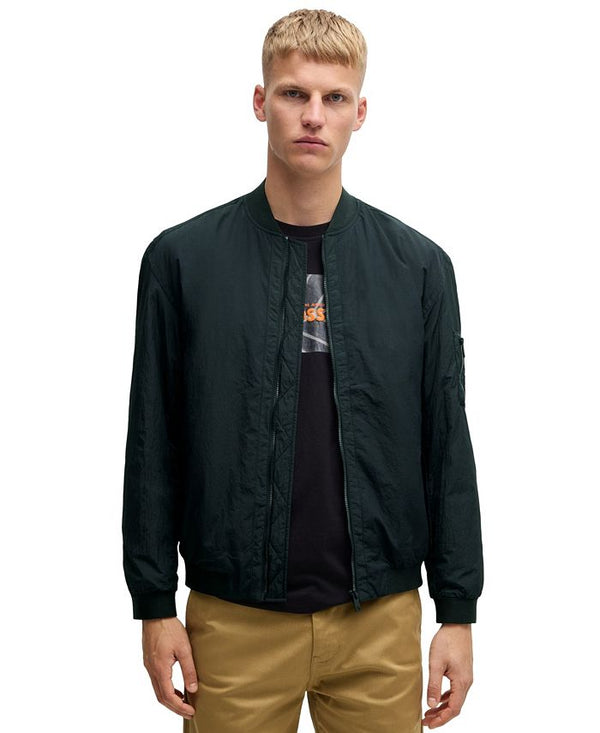 Men's Logo Badge Water-Repellent Bomber Jacket