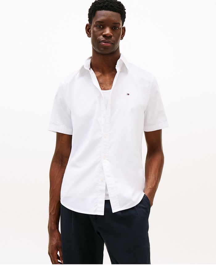 Men's Short Sleeve Flex Poplin Regular Fit Shirt