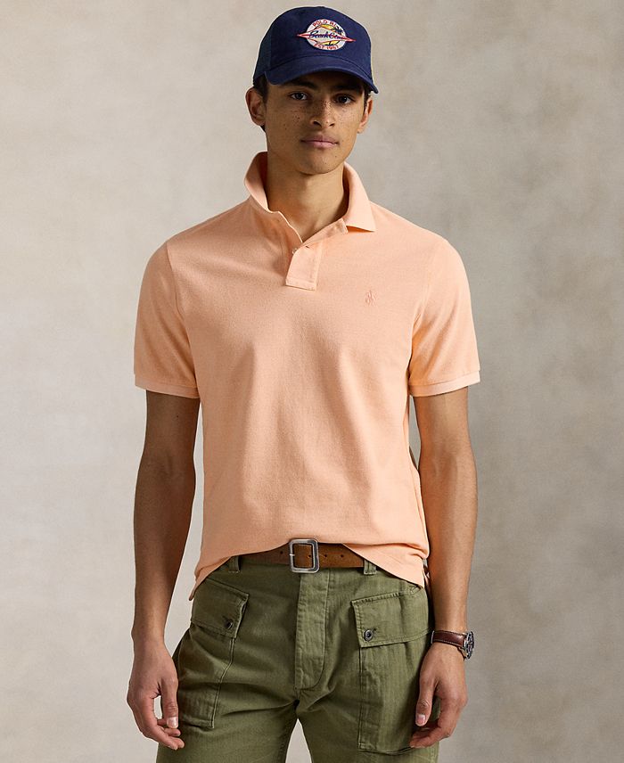 Men's Classic-Fit Mineral-Dyed Mesh Polo Shirt