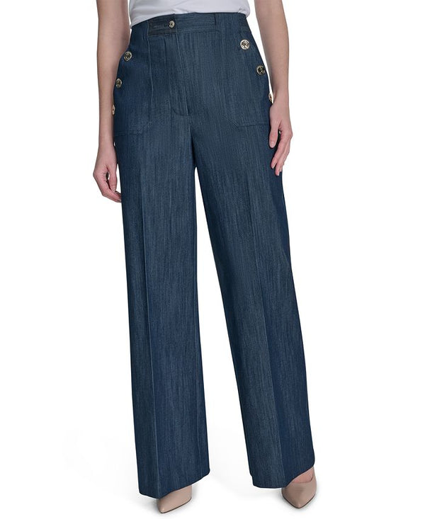 Women's Denim Bootcut-Leg Sailor Pants