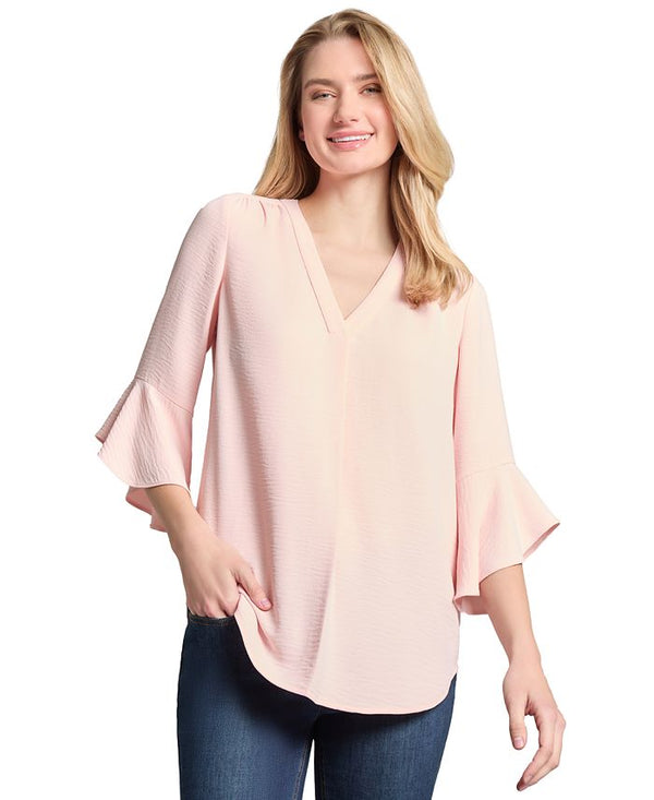 NEW! Women's V-Neck Bell-Sleeve Blouse