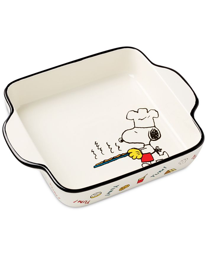 Chef Snoopy Square Stoneware Baker