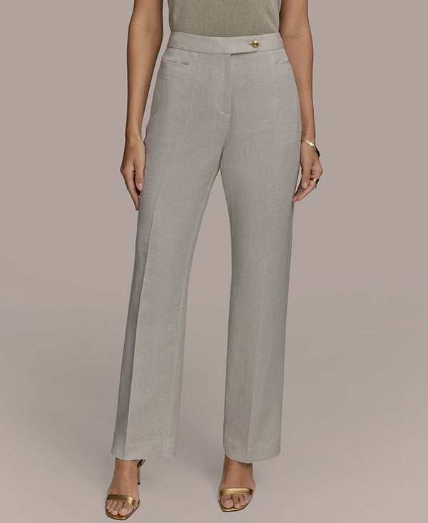 Women's Linen-Blend Straight-Leg Pants