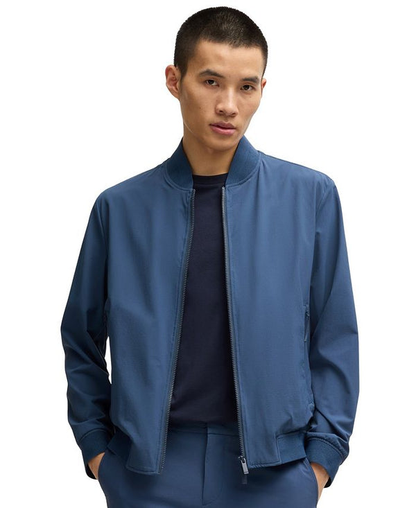 Men's Knitted Trim Slim-Fit Blouson Jacket