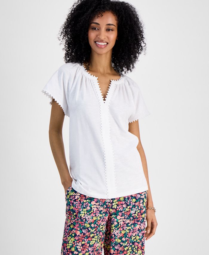 Women's Bubble-Trim Top