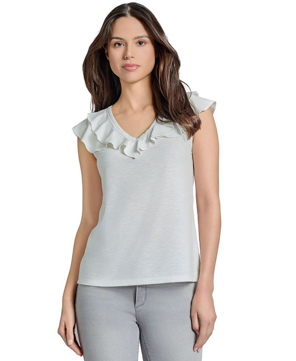 Women's Ruffled V-Neck Top