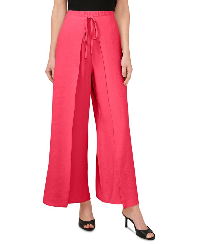 Women's Overlap Tie Front Wide Leg Soft Pants