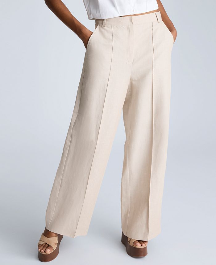 Women's Pintucked Wide-Leg Pants