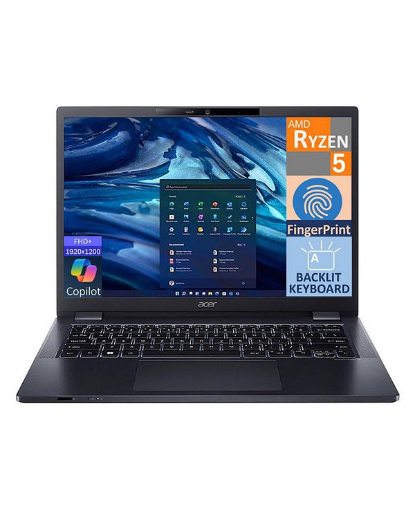 TravelMate P4 TMP41441R854US Blue Laptop, Ryzen 5 PRO 6650U, 16GB, 512GB PCIe SSD, 14.0" WUXGA Wide UXGA (1920x1200), AMD Radeon 660M, Windows 11 Pro