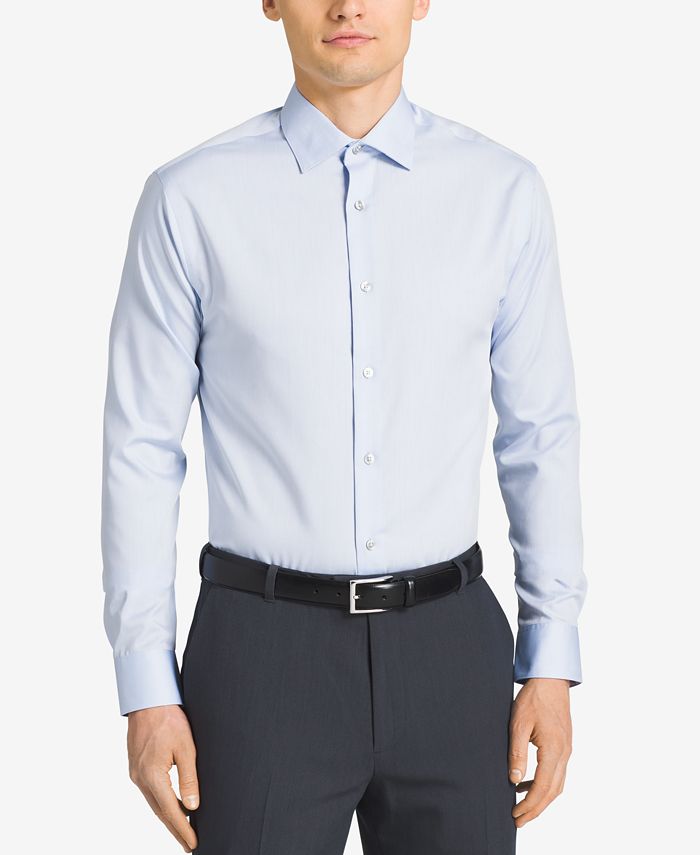 Men's Classic-Fit Non-Iron Performance Herringbone Dress Shirt