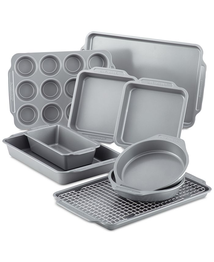 Nonstick 10-Piece Bakeware Set with Cooling Rack