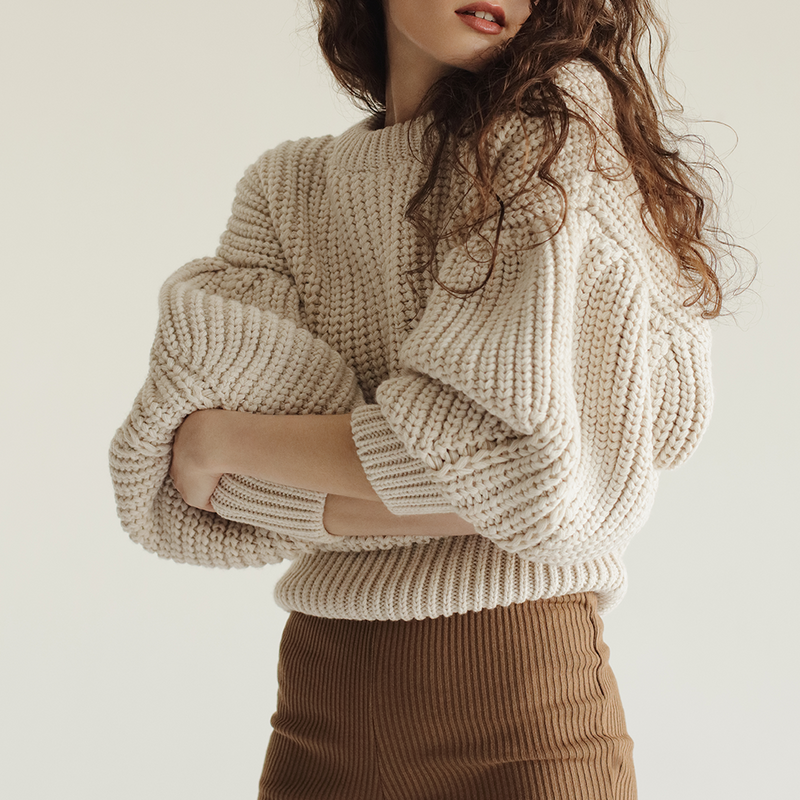 Oversized Pipe Knit Sweater